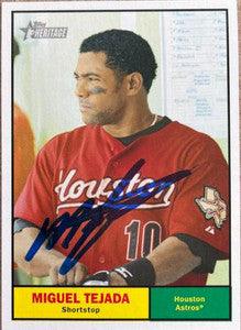 Miguel Tejada Signed 2010 Topps Heritage Baseball Card - Houston Astros - SP - PastPros