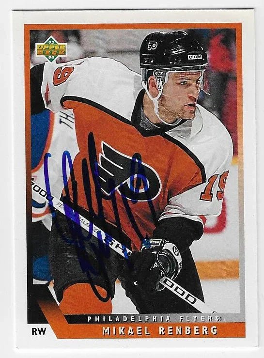 Mikael Renberg Signed 1993-94 Upper Deck Hockey Card - Philadelphia Flyers