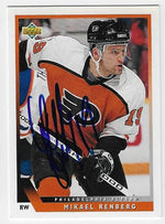 Mikael Renberg Signed 1993-94 Upper Deck Hockey Card - Philadelphia Flyers