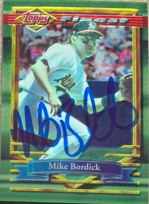 Mike Bordick Signed 1994 Topps Finest Baseball Card - Oakland A's