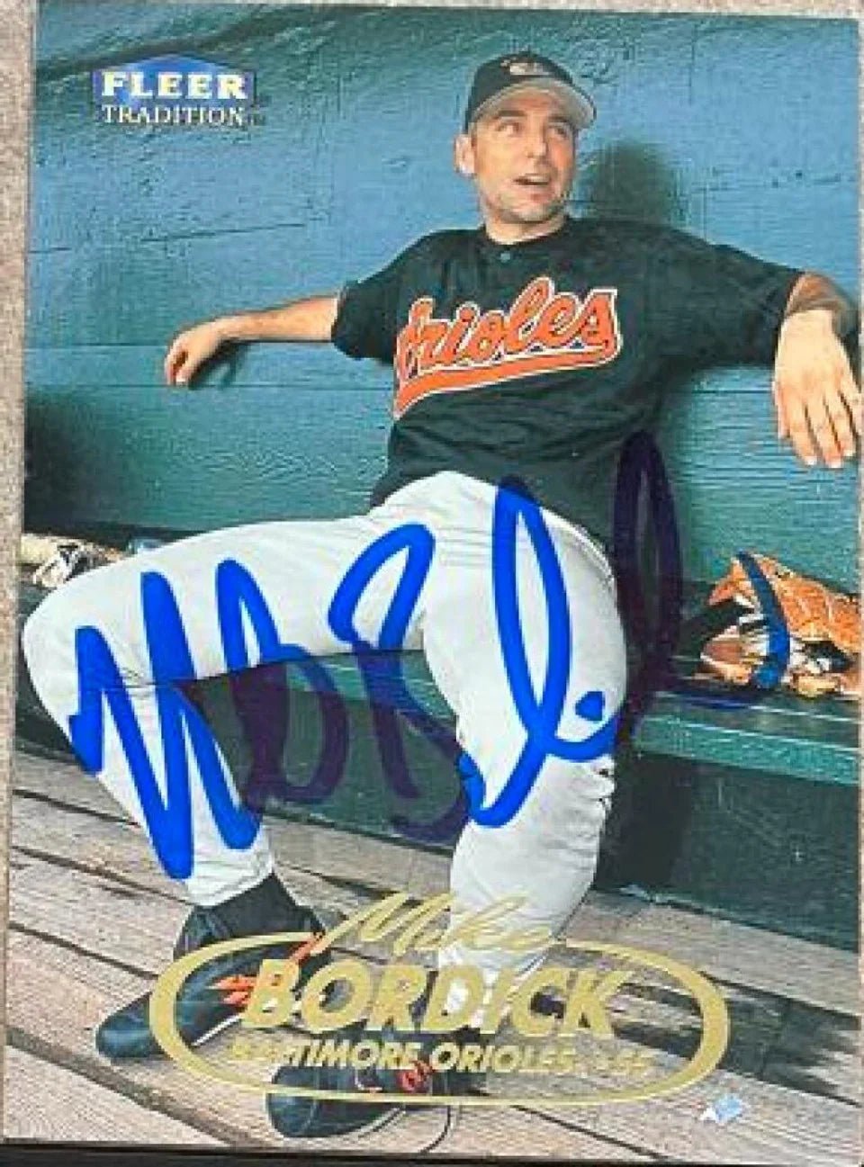 Mike Bordick Signed 1998 Fleer Tradition Baseball Card - Baltimore Orioles