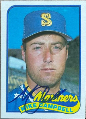 Mike Campbell Signed 1989 Topps Baseball Card - Seattle Mariners