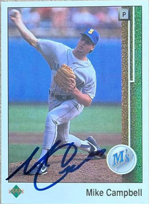 Mike Campbell Signed 1989 Upper Deck Baseball Card - Seattle Mariners
