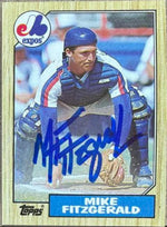 Mike Fitzgerald Signed 1987 Topps Baseball Card - Montreal Expos