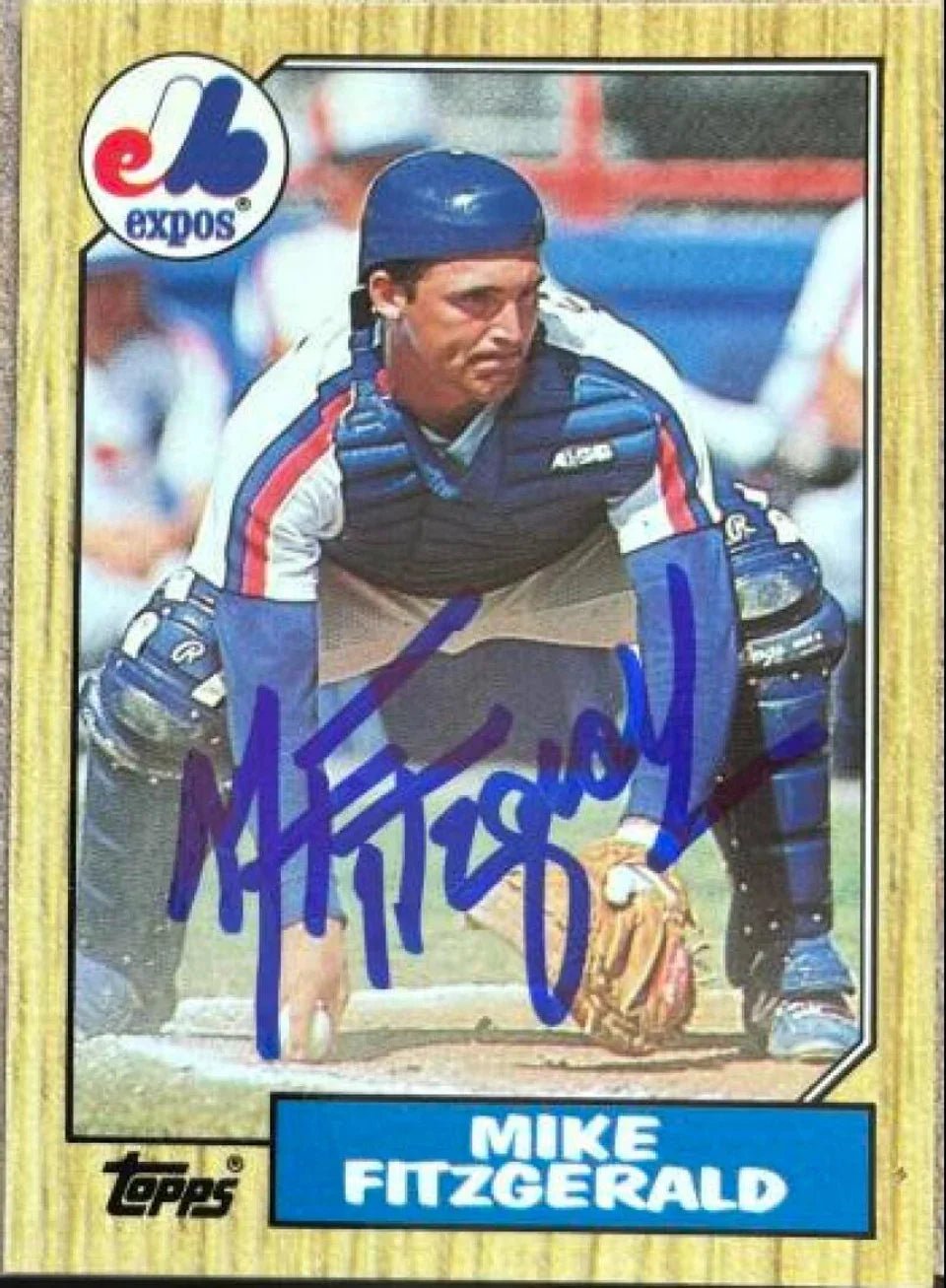 Mike Fitzgerald Signed 1987 Topps Tiffany Baseball Card - Montreal Expos