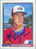 Mike Fitzgerald Signed 1991 Bowman Baseball Card - Montreal Expos