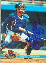 Mike Fitzgerald Signed 1991 Topps Stadium Baseball Card - Montreal Expos