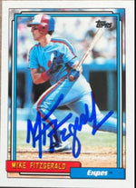Mike Fitzgerald Signed 1992 Topps Baseball Card - Montreal Expos