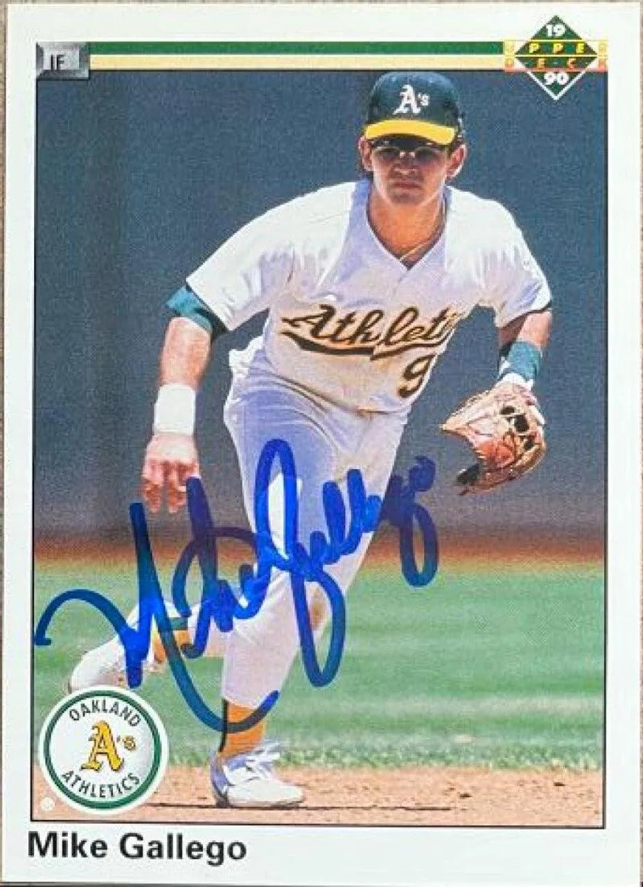 Mike Gallego Signed 1990 Upper Deck Baseball Card - Oakland A's