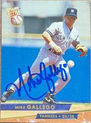 Mike Gallego Signed 1993 Fleer Ultra Baseball Card - New York Yankees - PastPros