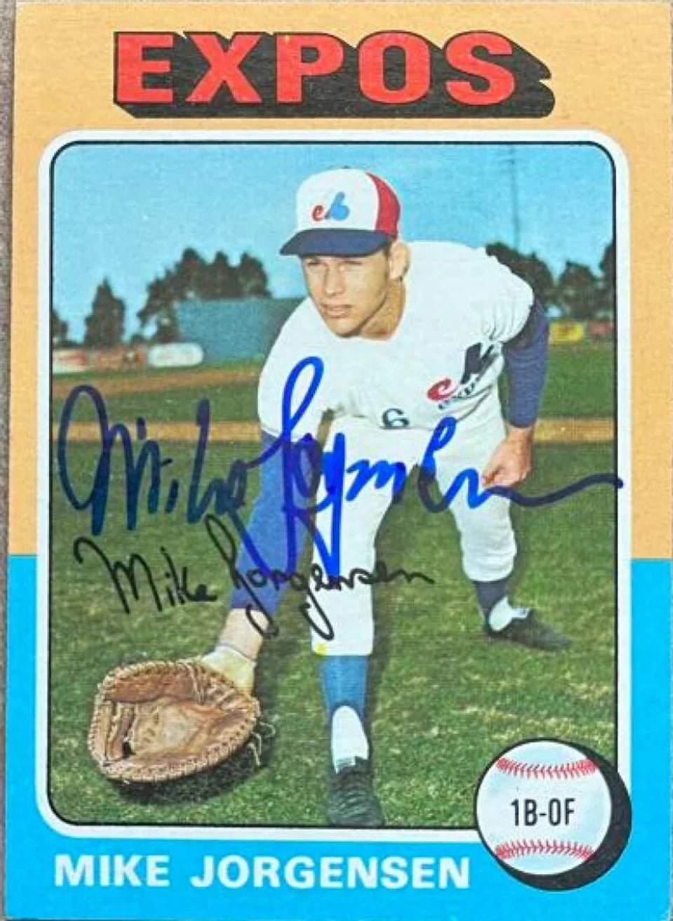 Mike Jorgensen Signed 1975 Topps Baseball Card - Montreal Expos