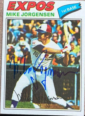 Mike Jorgensen Signed 1977 Topps Baseball Card - Montreal Expos