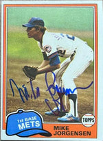 Mike Jorgensen Signed 1981 Topps Baseball Card - New York Mets