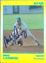Mike Lansing Signed 1990 Star Baseball Card - Miami MIracle