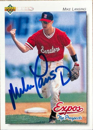 Mike Lansing Signed 1992 Upper Deck Minor League Baseball Card - Montreal Expos - PastPros