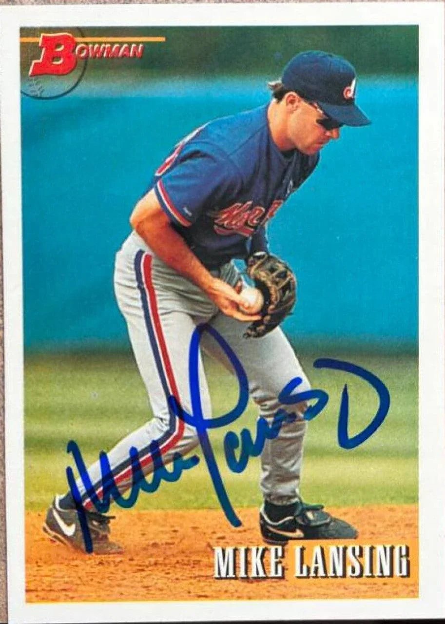 Mike Lansing Signed 1993 Bowman Baseball Card - Montreal Expos