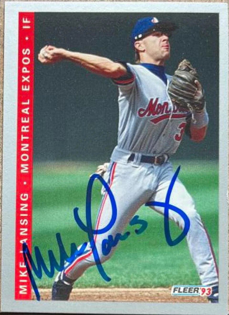 Mike Lansing Signed 1993 Fleer Final Edition Baseball Card - Montreal Expos