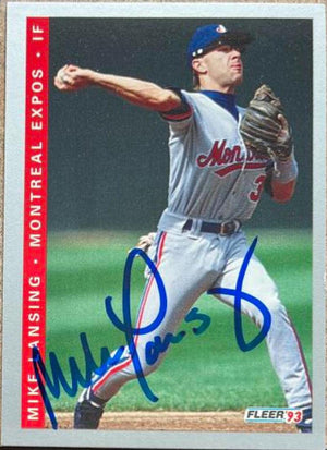 Mike Lansing Signed 1993 Fleer Final Edition Baseball Card - Montreal Expos - PastPros