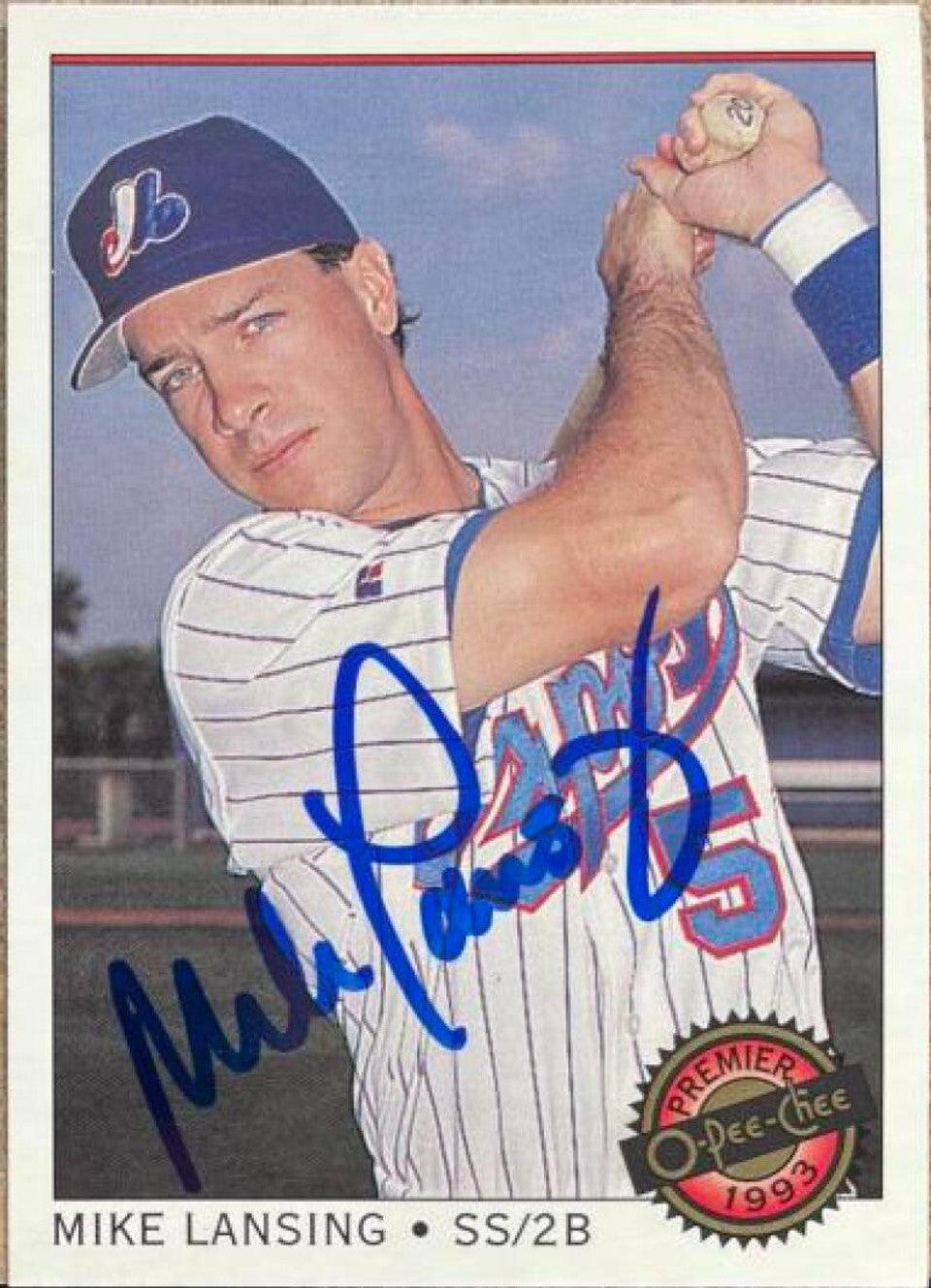 Mike Lansing Signed 1993 O-Pee-Chee Premier Baseball Card - Montreal Expos - PastPros