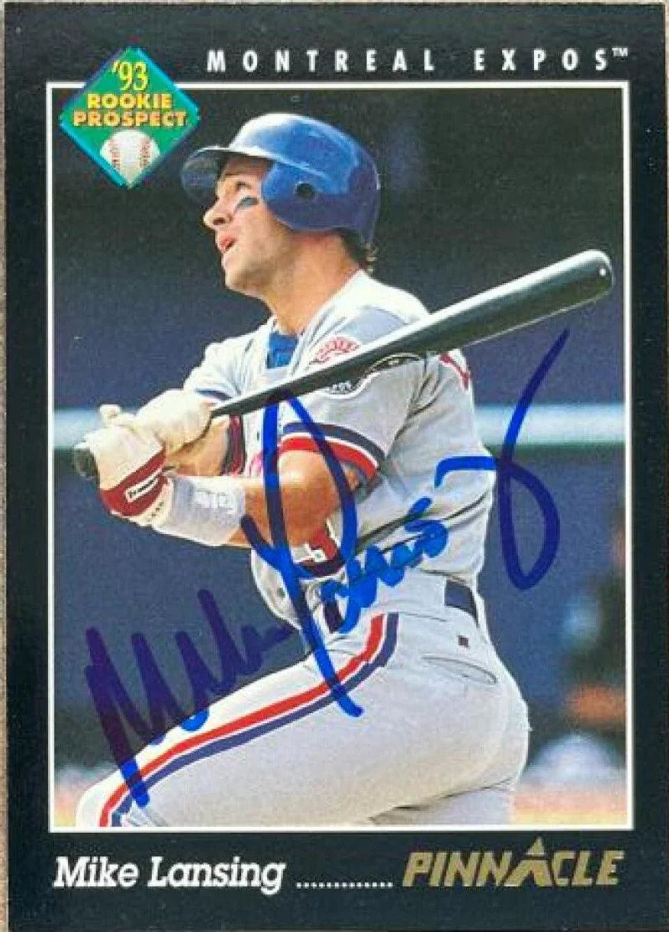Mike Lansing Signed 1993 Pinnacle Baseball Card - Montreal Expos