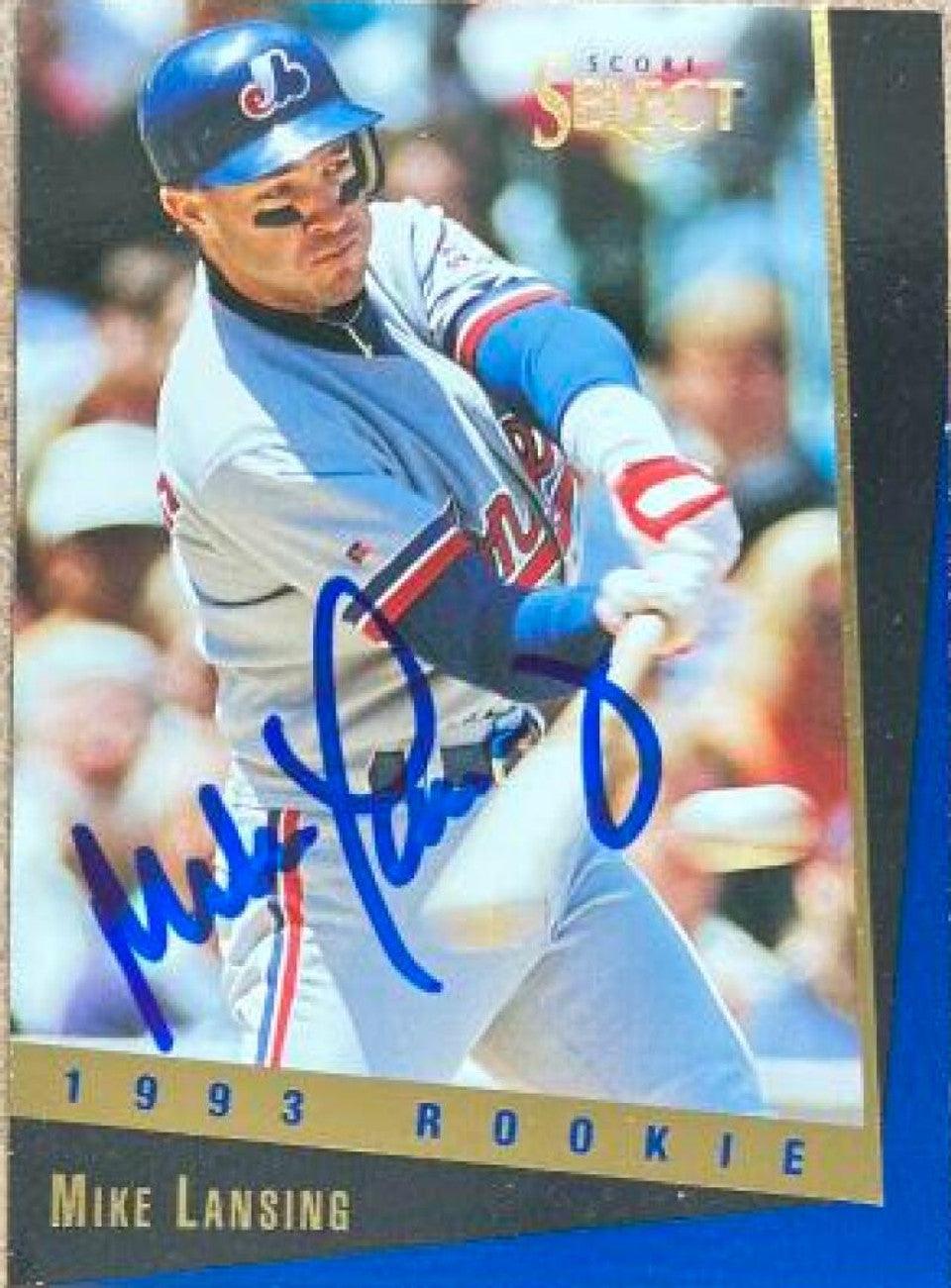 Mike Lansing Signed 1993 Score Select Rookie & Traded Baseball Card - Montreal Expos - PastPros