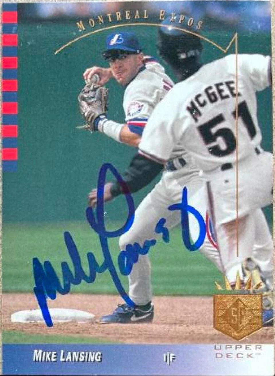 Mike Lansing Signed 1993 SP Baseball Card - Montreal Expos