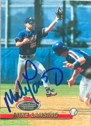 Mike Lansing Signed 1993 Stadium Club Baseball Card - Montreal Expos - PastPros