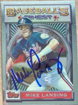 Mike Lansing Signed 1993 Topps Finest Baseball Card - Montreal Expos