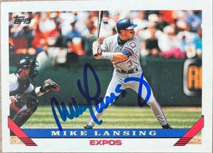 Mike Lansing Signed 1993 Topps Traded Baseball Card - Montreal Expos