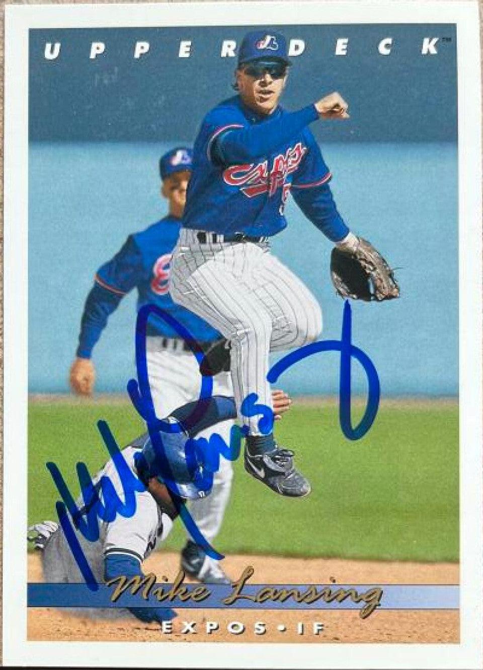 Mike Lansing Signed 1993 Upper Deck Baseball Card - Montreal Expos - PastPros