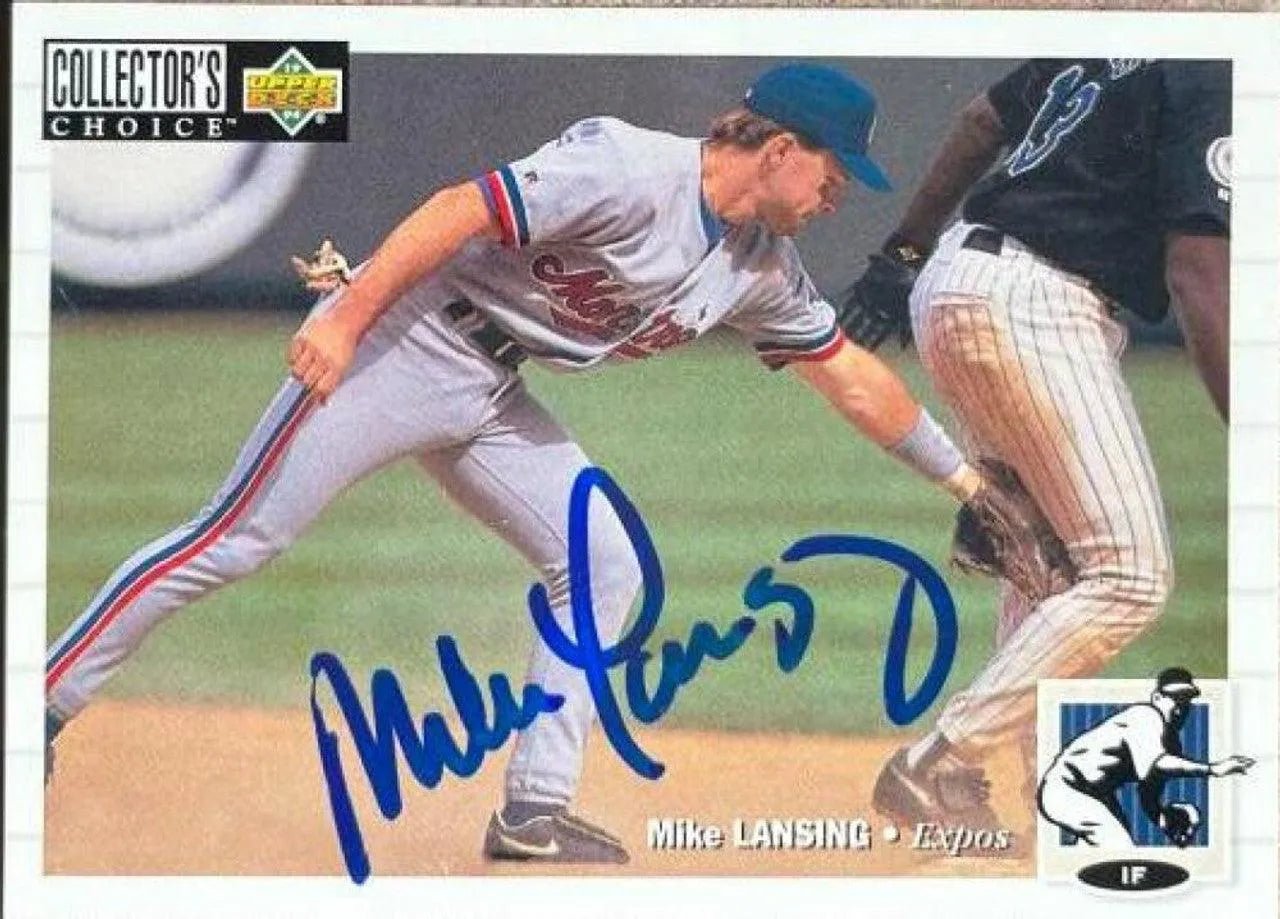 Mike Lansing Signed 1994 Collector's Choice Baseball Card - Montreal Expos