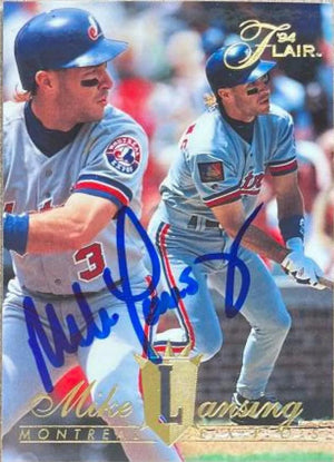 Mike Lansing Signed 1994 Flair Baseball Card - Montreal Expos