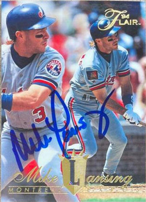Mike Lansing Signed 1994 Flair Baseball Card - Montreal Expos - PastPros