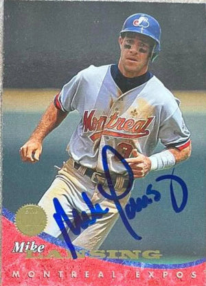 Mike Lansing Signed 1994 Leaf Baseball Card - Montreal Expos