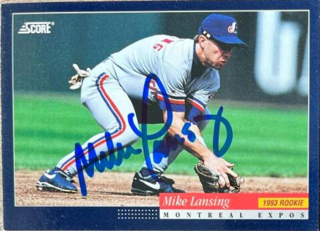 Mike Lansing Signed 1994 Score Baseball Card - Montreal Expos