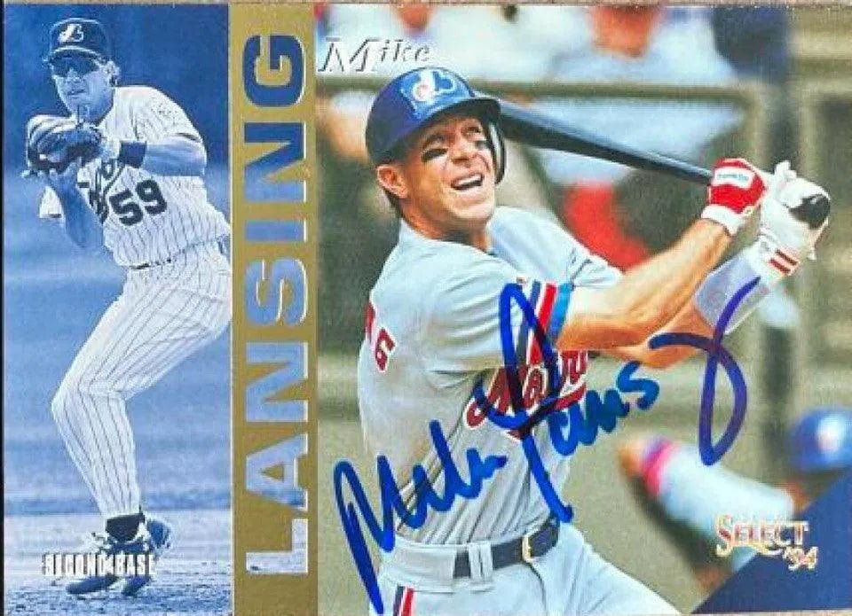 Mike Lansing Signed 1994 Score Select Baseball Card - Montreal Expos