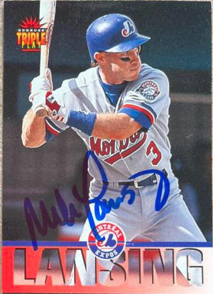 Mike Lansing Signed 1994 Triple Play Baseball Card - Montreal Expos - PastPros