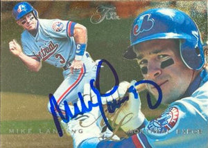 Mike Lansing Signed 1995 Flair Baseball Card - Montreal Expos - PastPros