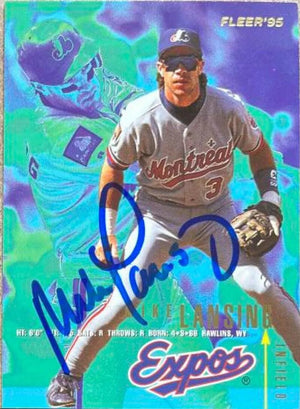 Mike Lansing Signed 1995 Fleer Baseball Card - Montreal Expos