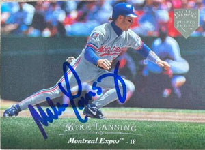 Mike Lansing Signed 1995 Upper Deck Electric Diamond Baseball Card - Montreal Expos