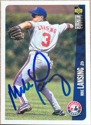 Mike Lansing Signed 1996 Collector's Choice Baseball Card - Montreal Expos - PastPros