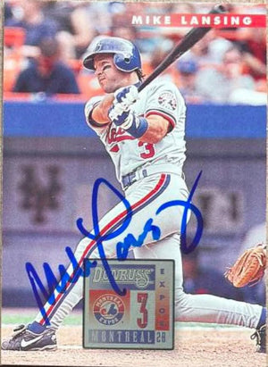 Mike Lansing Signed 1996 Donruss Baseball Card - Montreal Expos
