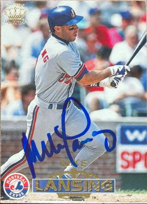 Mike Lansing Signed 1996 Pacific Crown Collection Baseball Card - Montreal Expos