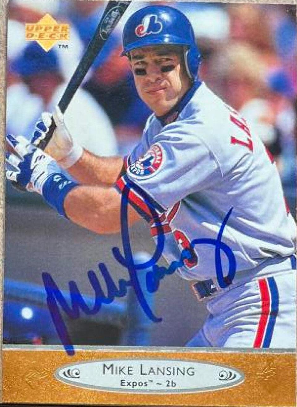 Mike Lansing Signed 1996 Upper Deck Baseball Card - Montreal Expos - PastPros
