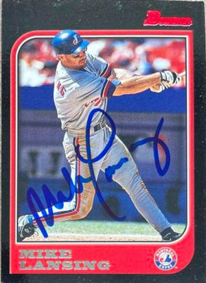 Mike Lansing Signed 1997 Bowman Baseball Card - Montreal Expos - PastPros