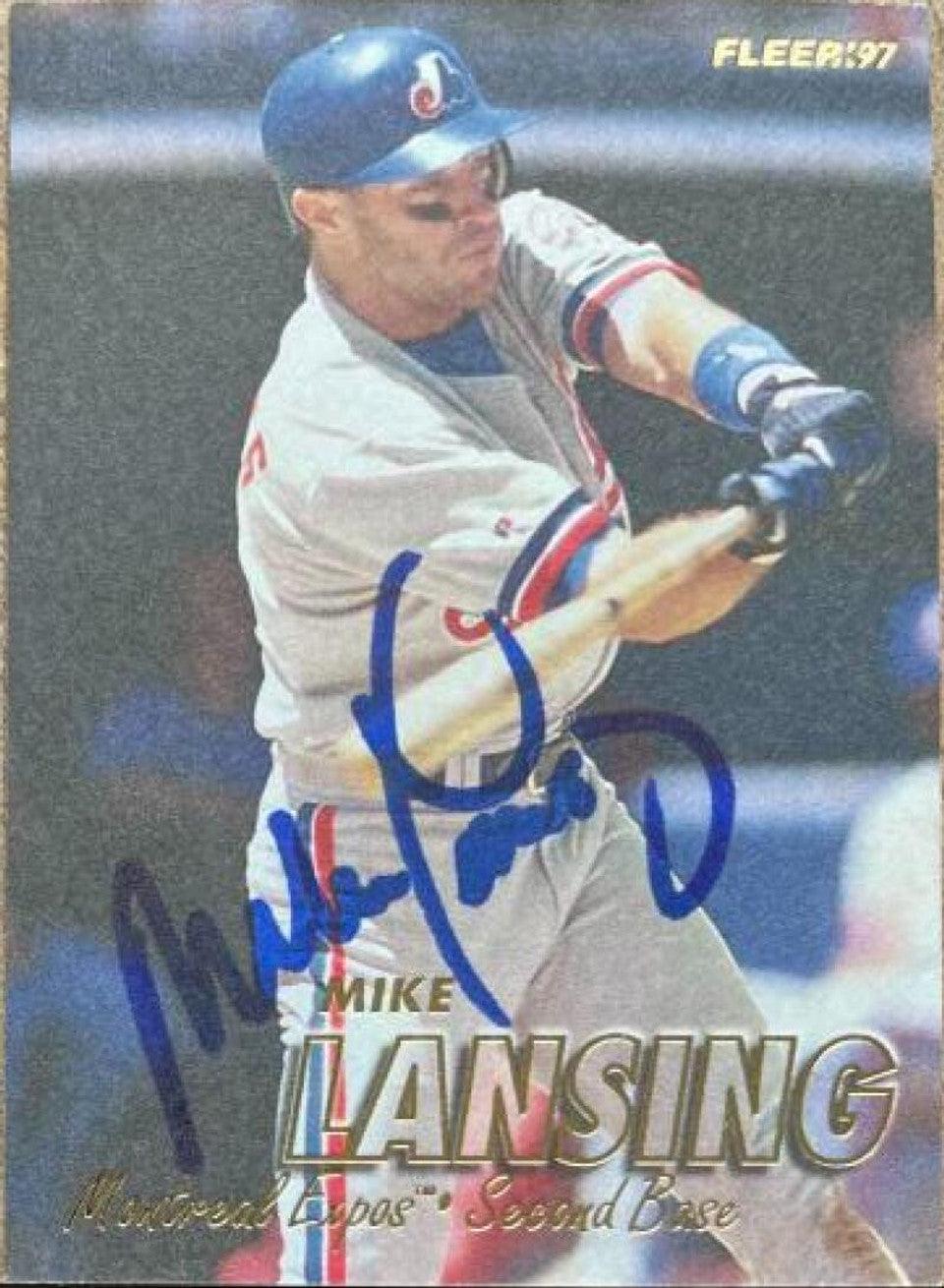 Mike Lansing Signed 1997 Collector's Choice Baseball Card - Montreal Expos