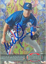 Mike Lansing Signed 1997 Metal Universe Baseball Card - Montreal Expos - PastPros