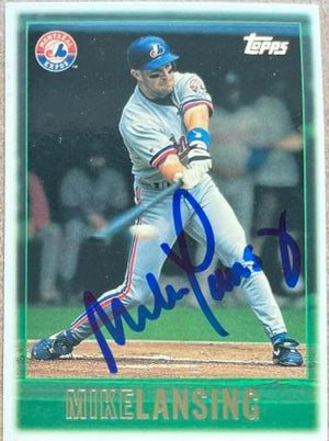 Mike Lansing Signed 1997 Topps Baseball Card - Montreal Expos
