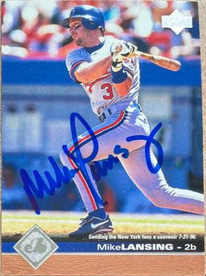 Mike Lansing Signed 1997 Upper Deck Chrome Baseball Card - Montreal Expos - PastPros