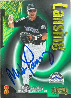 Mike Lansing Signed 1998 Circa Thunder Baseball Card - Colorado Rockies
